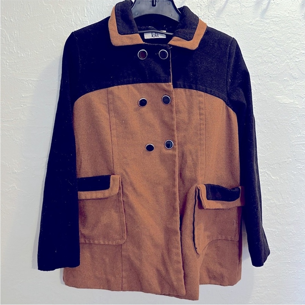 Lola Women’s Oversized Wool 3 Button Peacoat Jacket - Size Small